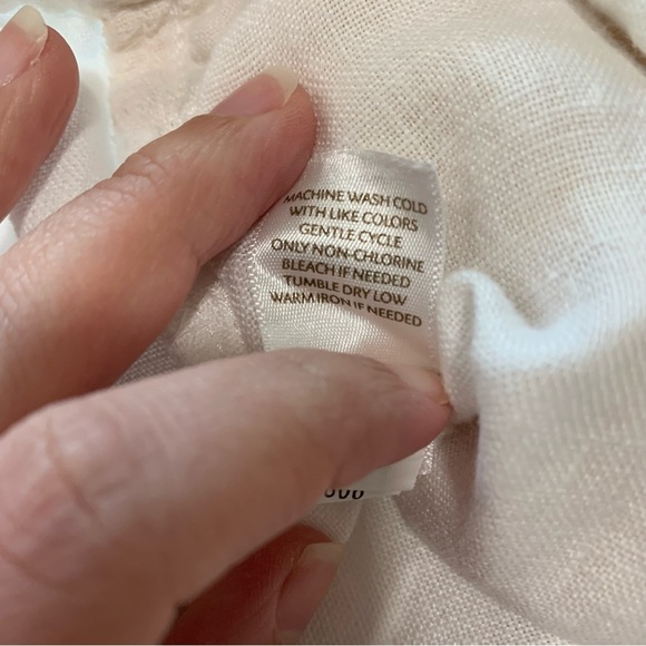 J Jill Love Linen White Wide Leg Pants Size Large Coastal Grandma Mature - Picture 7 of 10